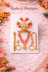Traditional Kanha Ji Shringar Jewellery Set with Pearl Mala & Mukut (Handcrafted)