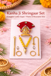 Kanha Ji Shringar Set – Complete Laddu Gopal / Thakur Ji Decoration Jewellery with Mukut & Yellow Mala