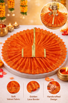 Traditional Orange Velvet Kanha Ji Poshak with Golden Lace Border – Handcrafted Laddu Gopal Dress