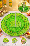 Vibrant Green Sequin Kanha Ji Poshak with Silver Trim – Handcrafted Laddu Gopal Dress