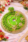 Royal Green Designer Shringar Poshak Set for Kanha Ji with Pearl & Stone Work (Handcrafted)