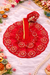 Royal Red Embroidered Net Poshak for Kanha Ji with Floral Sequin Work (Handcrafted)