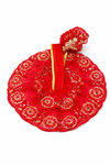 Royal Red Embroidered Net Poshak for Kanha Ji with Floral Sequin Work (Handcrafted)